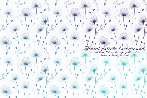 Customizable Floral Pattern with Blue and Lavender Tones