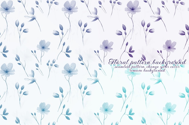 Customizable Floral Pattern with Blue and Lavender Tones