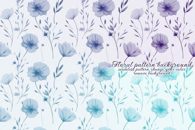 Customizable floral pattern with blue and lavender tones