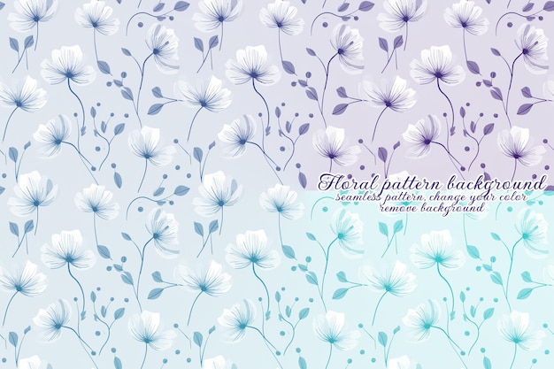 Customizable Floral Pattern with Blue and Lavender Tones