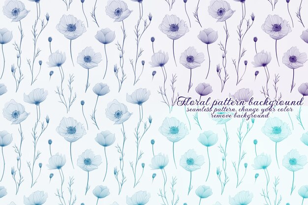 customizable floral pattern with blue and lavender tones