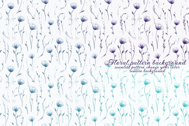 Customizable floral pattern with blue and lavender tones