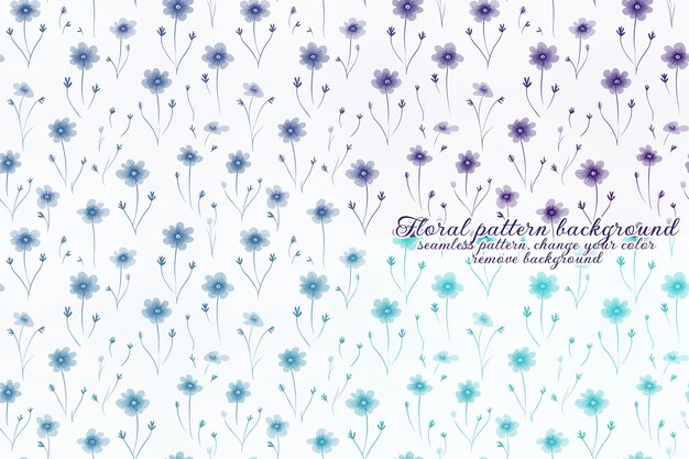 Customizable Floral Pattern with Blue and Lavender Tones