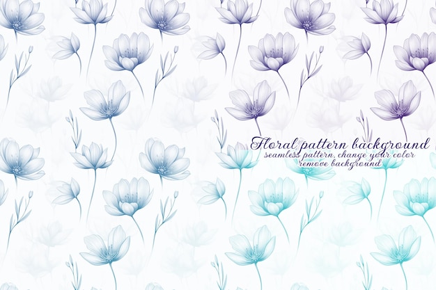 Customizable Floral Pattern with Blue and Lavender Tones