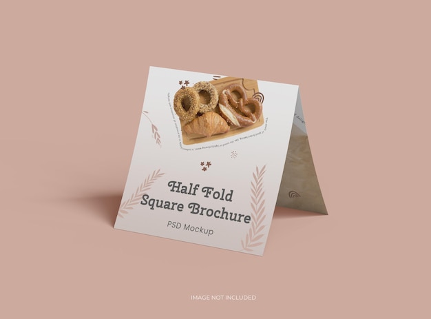 Customizable Half Fold square brochure mockup to present your de