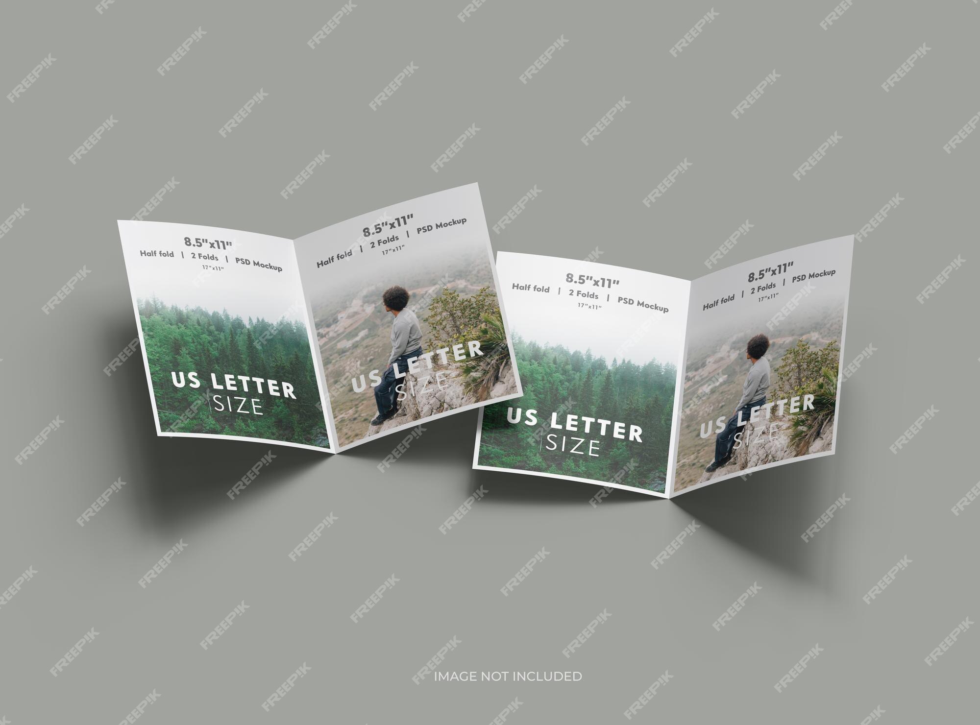 Premium PSD Customizable half fold us letter brochure mockup to Premium PSD Customizable half fold us letter brochure mockup to