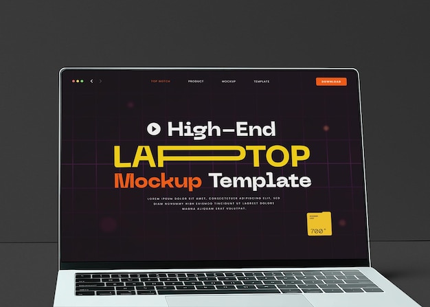 PSD mockup di laptop personalizzabile in vista frontale