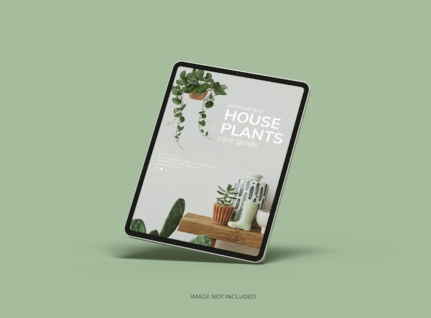 Mockup personalizzabile di un tablet di lusso con design dello schermo modificabile per uiux product showcase 3d render