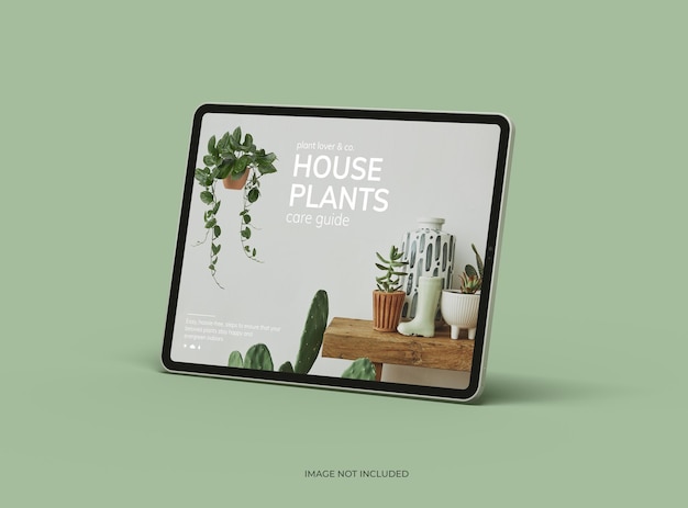 customizable mockup of a luxury tablet with changeable screen design for uiux product showcase 3d render
