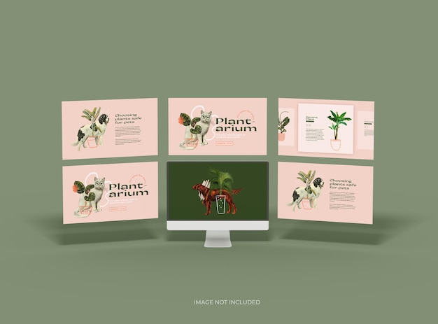 Customizable mockup of a white unbranded tablet with poppedup changeable screens 3D Render