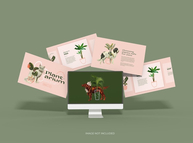 PSD mockup personalizzabile di un tablet bianco senza marchio con schermate modificabili spuntate 3d render