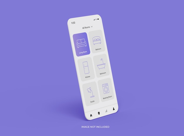 customizable mockup with separated mobile phone screens for ui ux app presentation 3d rendering
