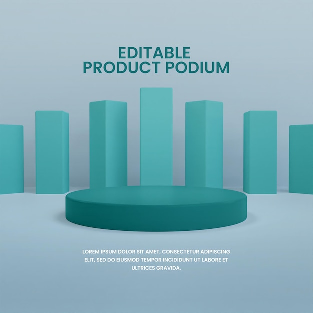 Customizable product podium design smart object psd