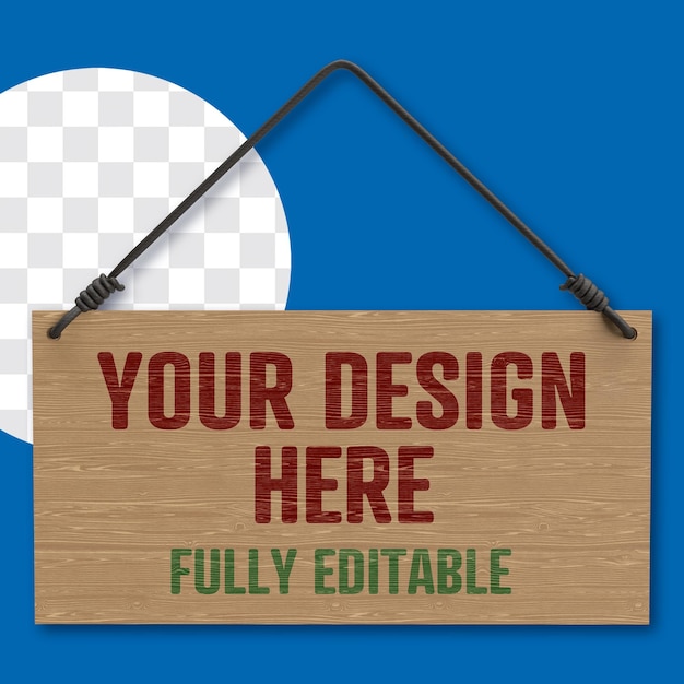 Customizable Wooden Sign with Editable Text