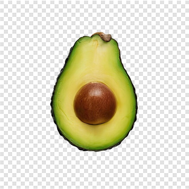 PSD a cut avocado with a cut out of it