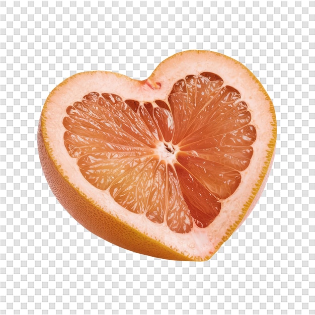 PSD un'arancia sanguigna tagliata a metà con un cuore tagliato a metà