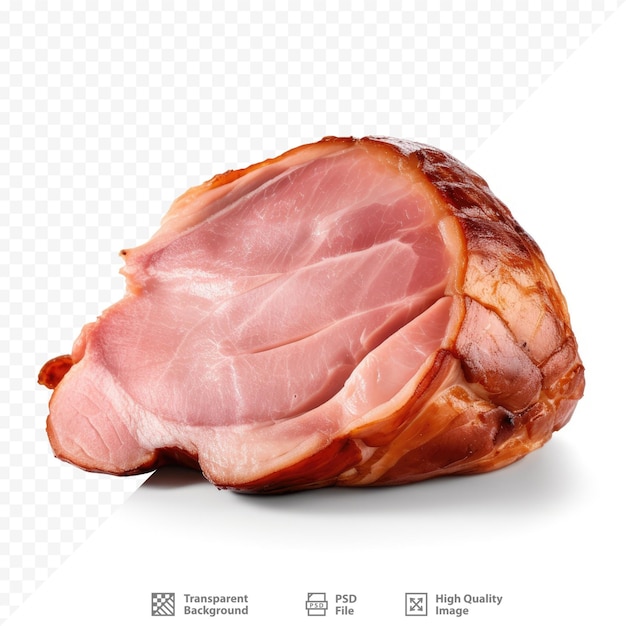 PSD a cut of a ham with a label that says 