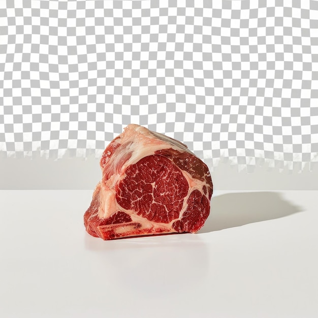 PSD a cut of meat is on a white table