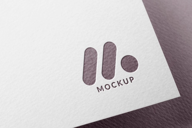 PSD cut-out logo mock-up on paper