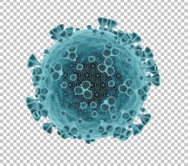 Cut out microscopic close-up of the coronavirus covid-19 disease