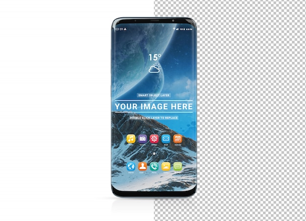 PSD tagliare uno smartphone moderno con shadow mockup