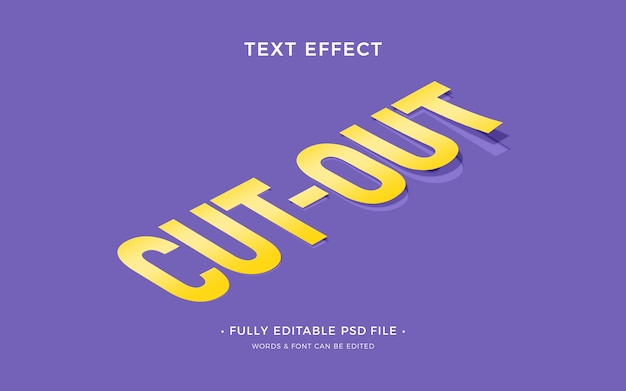 PSD cut-out text effect