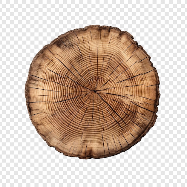 PSD a cut out of a tree stump isolated on transparent background