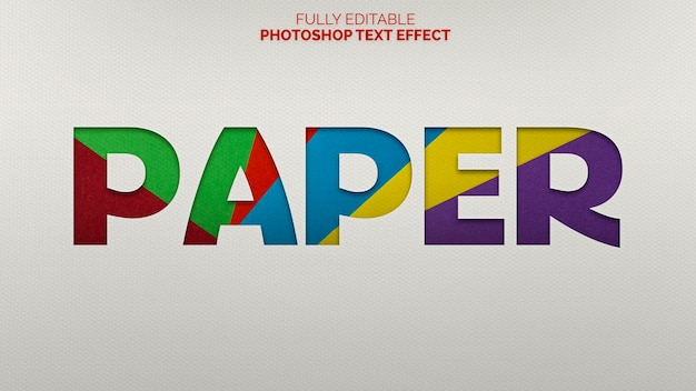 Cut paper text effect psd