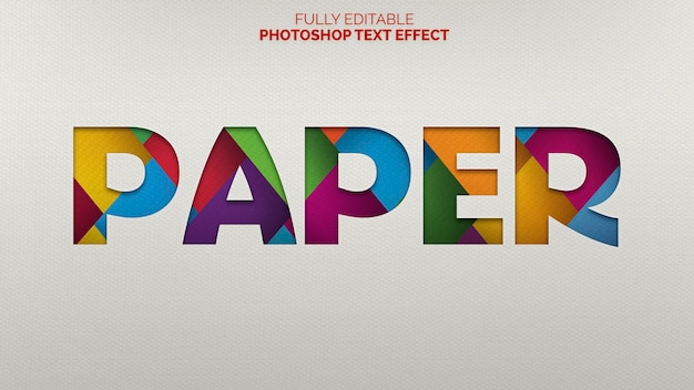 Cut paper text effect psd