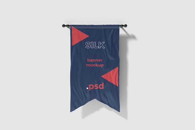 Cut in silk flag mockup