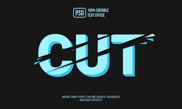 Cut text style effect