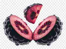 PSD a cut up of a black and red piece of fruit with the word quot im not sure what it is quot