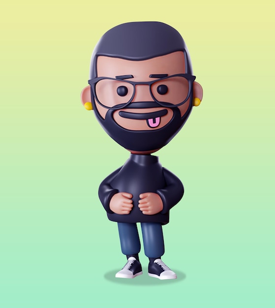 PSD simpatico personaggio avatar ragazzo 3d