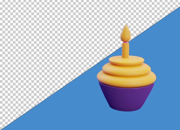 PSD cute 3d candle png