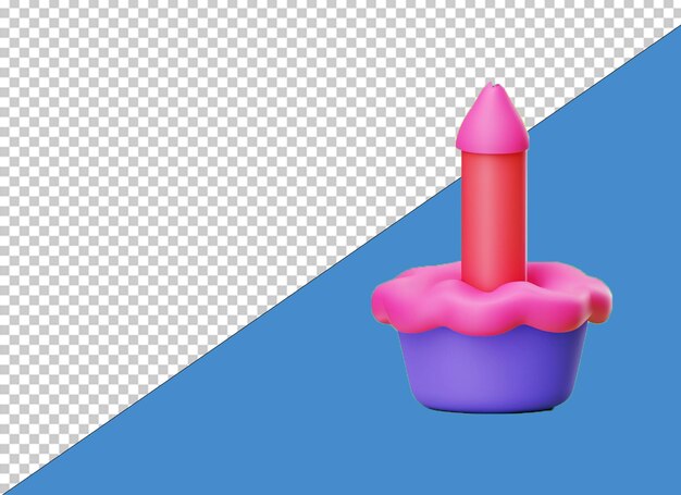 PSD cute 3d candle png