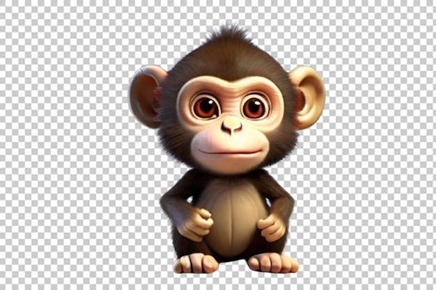 PSD a cute 3d cartoon monkey animals