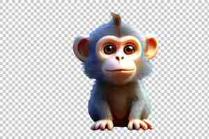 PSD a cute 3d cartoon monkey animals