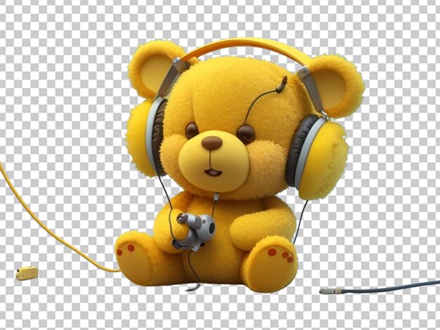 A cute 3d cartoon yellow teddy bear