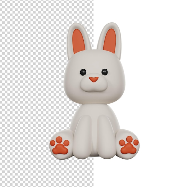 Cute 3D Character Rabbit Toy