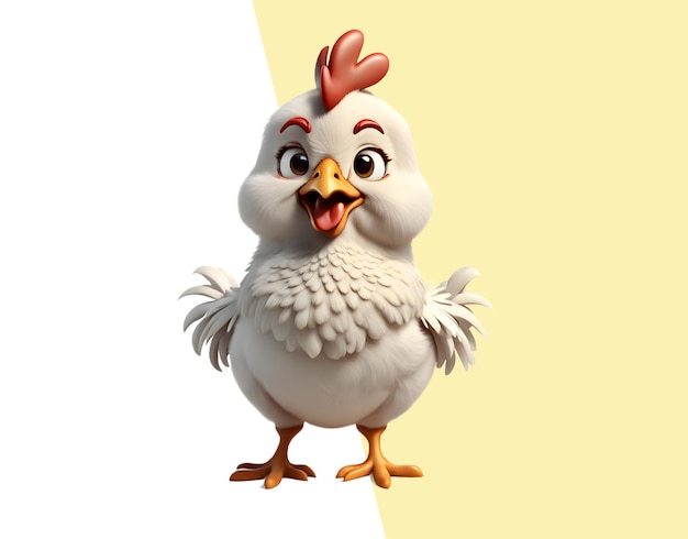 PSD cute 3d chicken