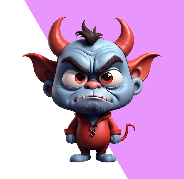 PSD cute 3d devil demon