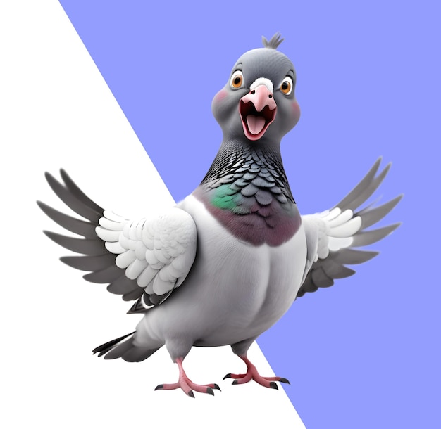 PSD cute 3d dove pigeon