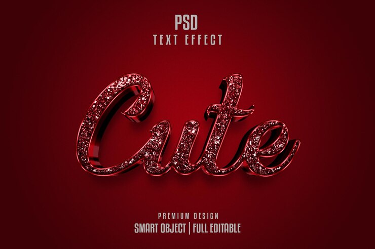 PSD cute 3d editable text effect style