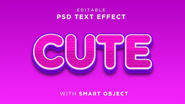 PSD cute 3d editable text effects style