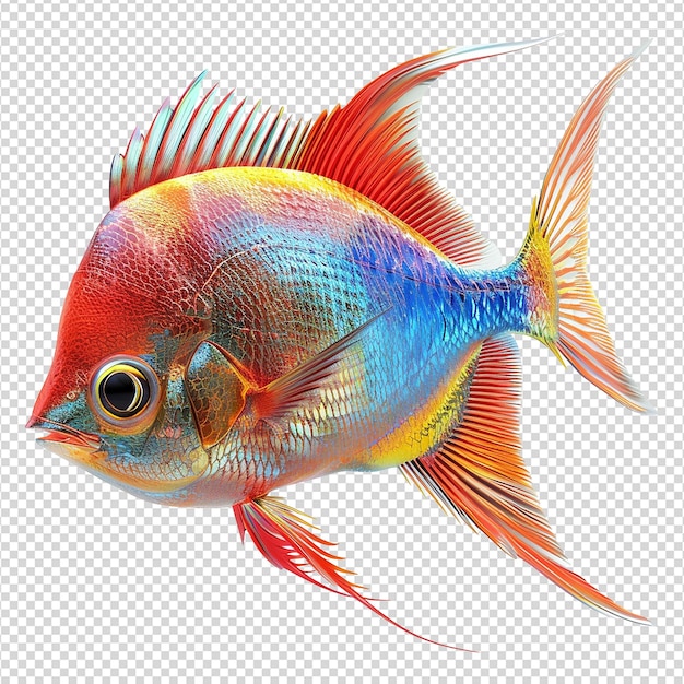 PSD cute 3d fish isolated on transparent background png