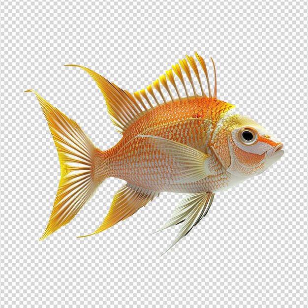 PSD cute 3d fish isolated on transparent background png