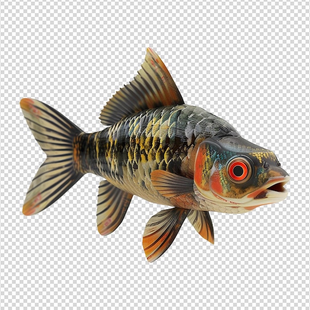 PSD cute 3d fish isolated on transparent background png