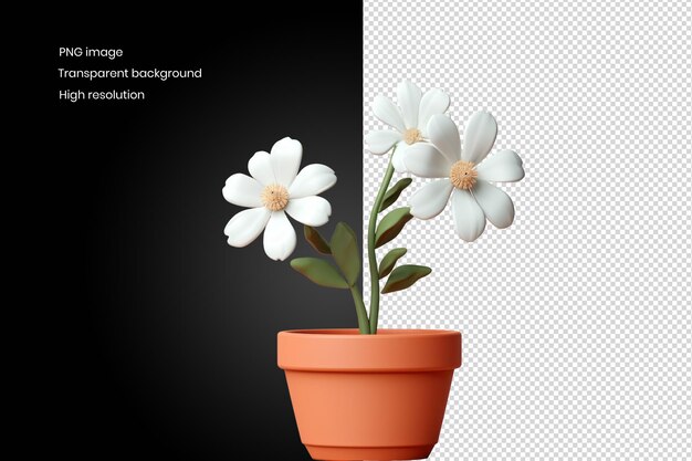 Cute 3d flower pot plant variation