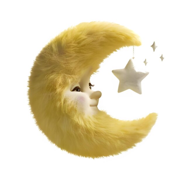 PSD cute 3d funny moon