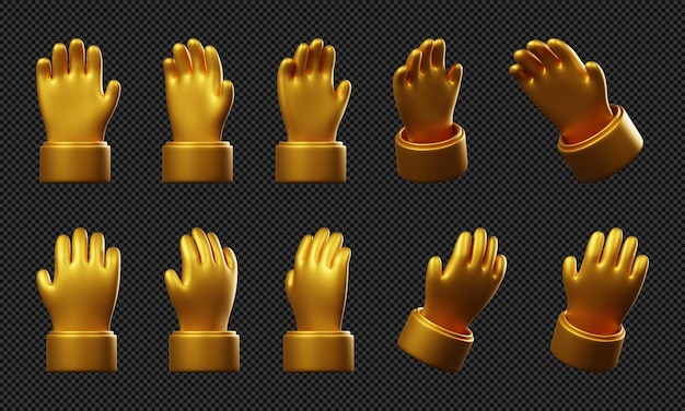 PSD cute 3d gold hands